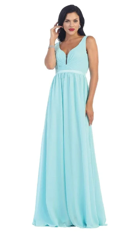 Mega Sale May Queen - MQ1225 Sleeveless Illusion Plunging A-Line Gown