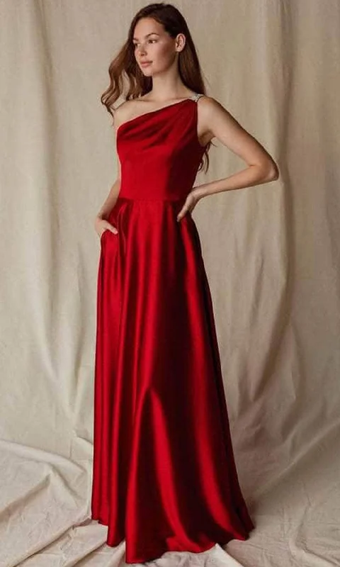 Amazing Deals Eureka Fashion 9025 - Asymmetrical Evening Gown
