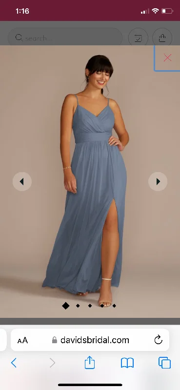 Stock Up and Save David's Bridal Style F19944 - Steel blue