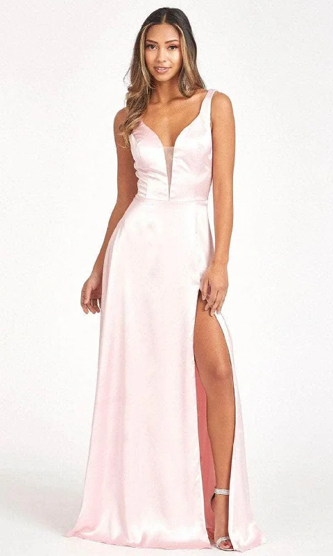 Final Clearance Elizabeth K GL1992 - Plunging Bodice Satin Prom Dress