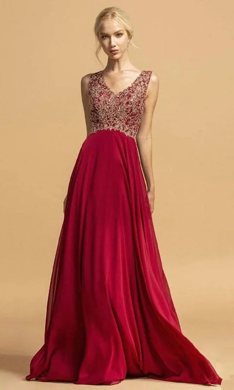 Doorbuster Deal Aspeed Design - L1978 Beaded Lace Applique A-Line Dress