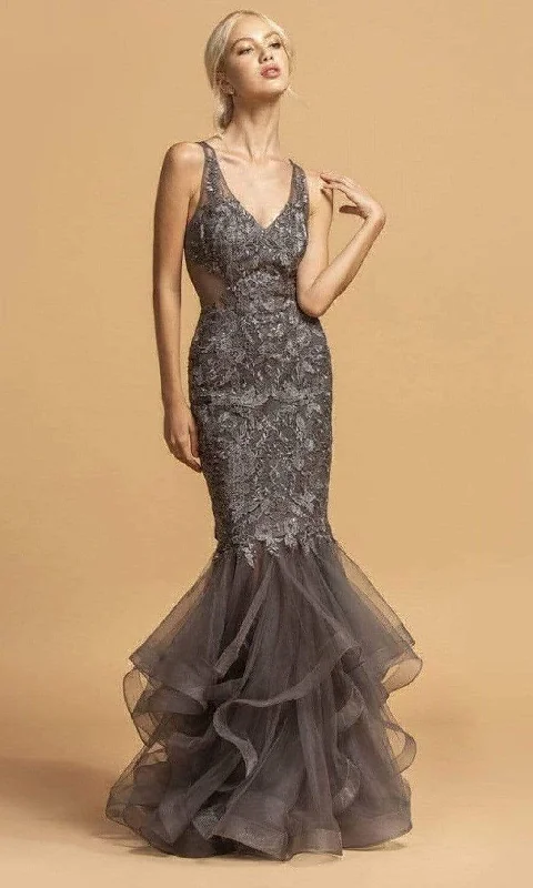 Bonus Savings Aspeed Design - L2116 V-Neck Trumpet Evening Dress