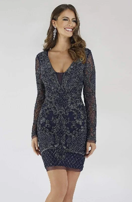 Bargain Blast Lara Dresses - 29610 Beaded Long Sleeves Cocktail Dress