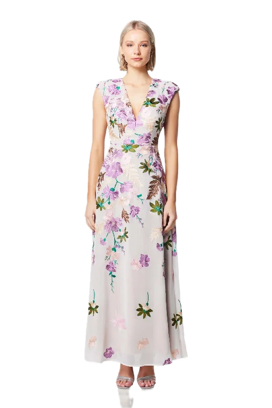 Final Clearance Elliatt Venetian Floral Maxi Dress in Multi Reverie – Elegant Embroidered Gown