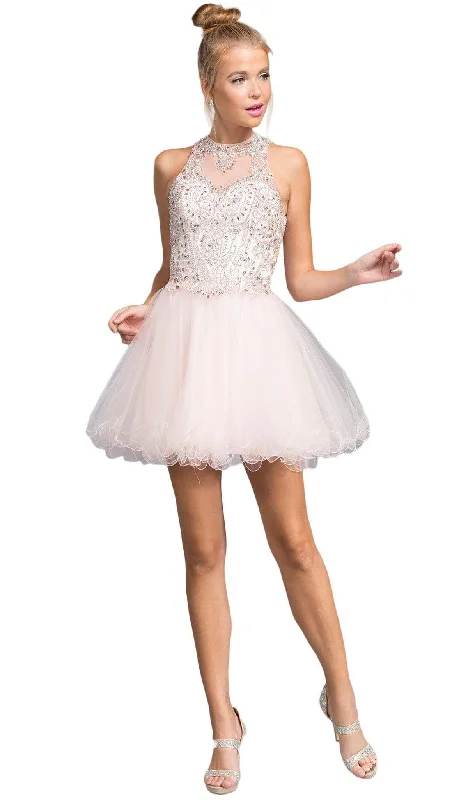 Super Savings Aspeed Design - Glittering Illusion Halter Homecoming Dress