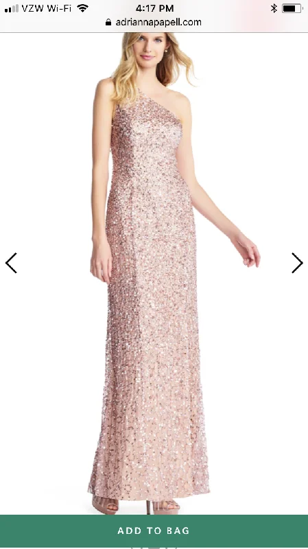 Hurry In Adrianna Papell AP1E202823/one shoulder bead gown