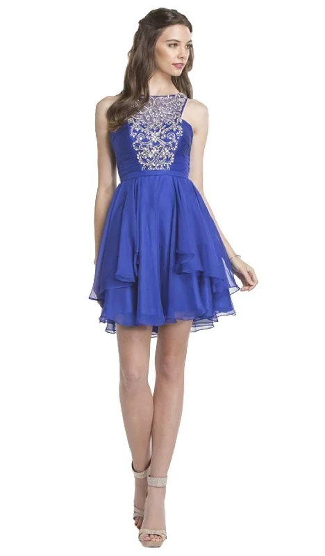 Unmissable Offer Aspeed Design - Bedazzled Halter Neck Homecoming Affordable Prom Dress
