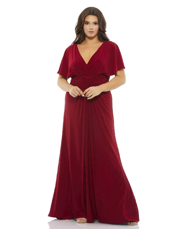 Shop and Save Mac Duggal 67916 - V Neck Minimalist Jersey Gown