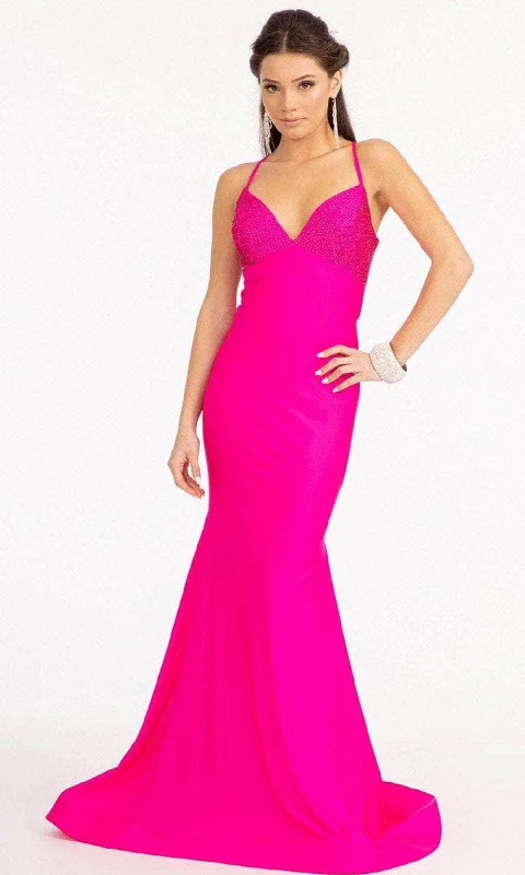 Year-End Sale Elizabeth K GL3035 - Lace Up Back Mermaid Prom Dress