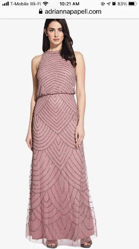 Super Sale Adrianna Papell Blouson beaded halter gown! 191914100