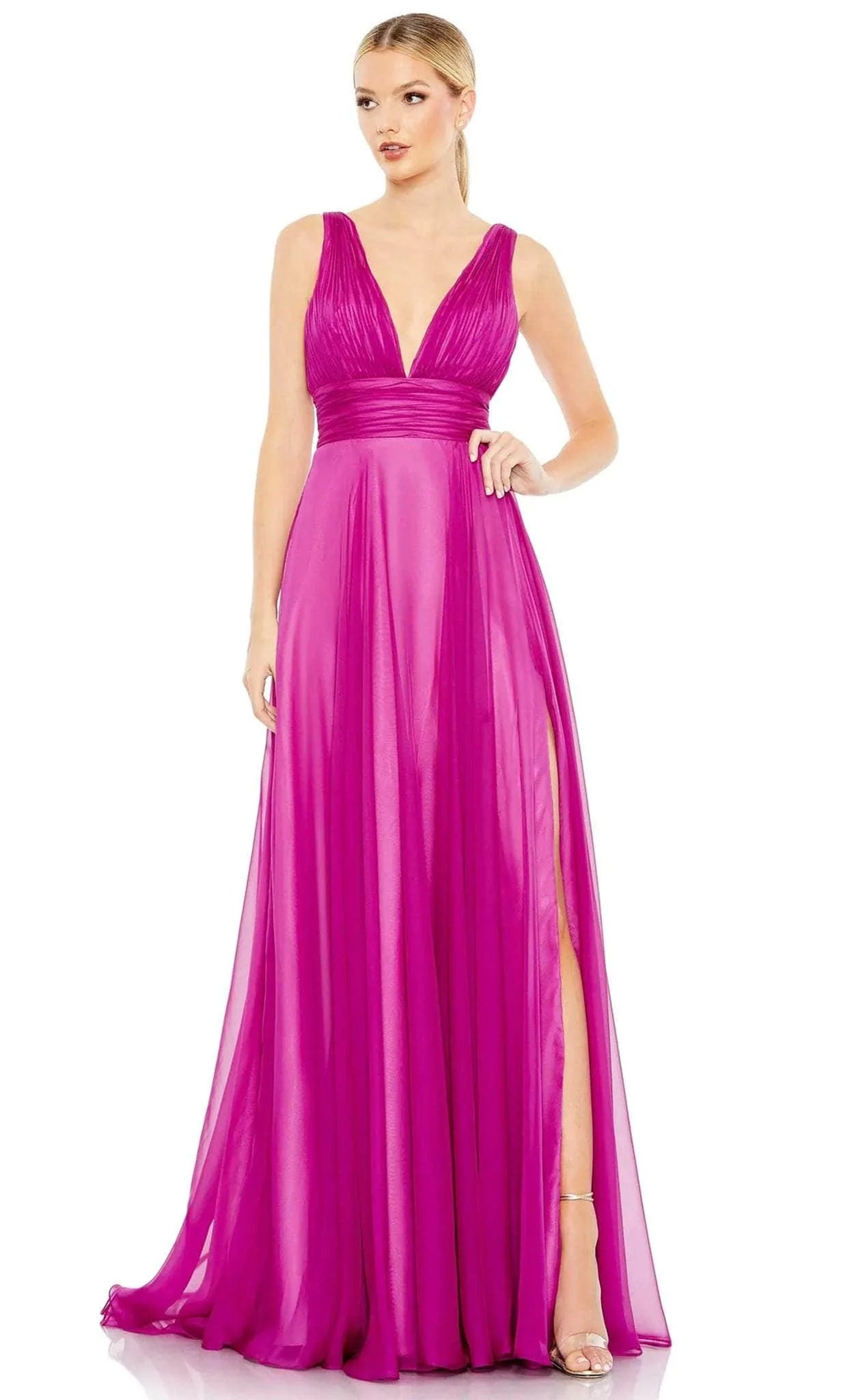 Super Bargain Ieena Duggal 68134 - Ruched Chiffon Bridesmaid Gown