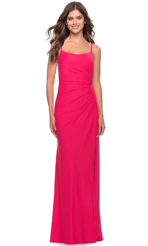 Super Sale La Femme 31329 - Ruched Matte Evening Dress
