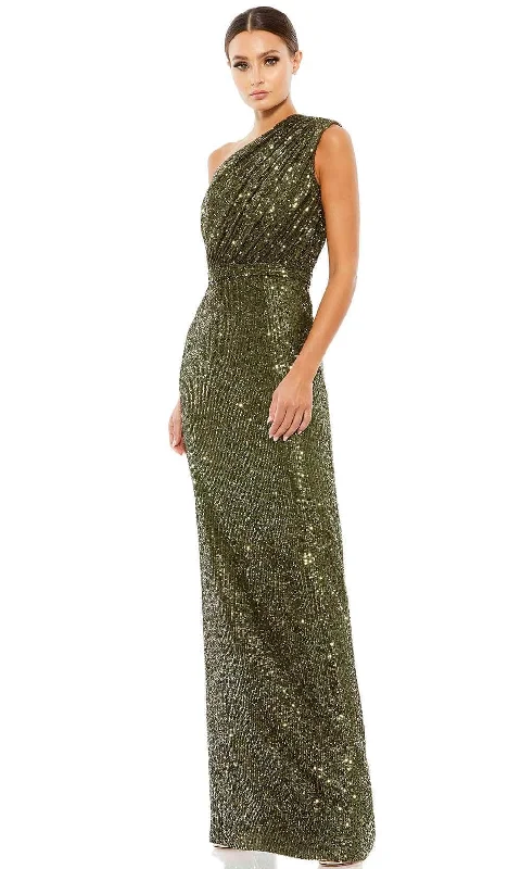 Time-Limited Offer Ieena Duggal 26694 - Ruched Asymmetrical Neck Prom Gown