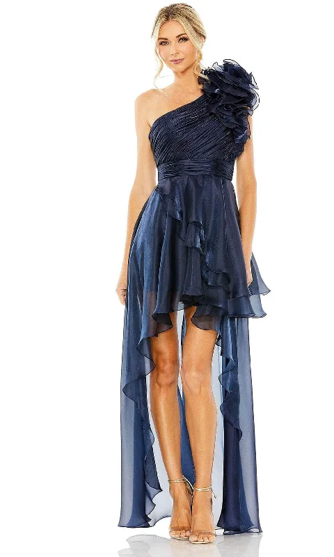 Limited Stock Mac Duggal 49527 - Ruched One-Shoulder Evening Dress