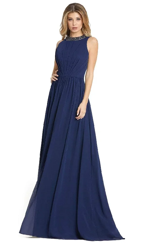 YEAR-End Sale Ieena Duggal - 55147 Beaded Jewel Neck A-Line Simple Prom Dress