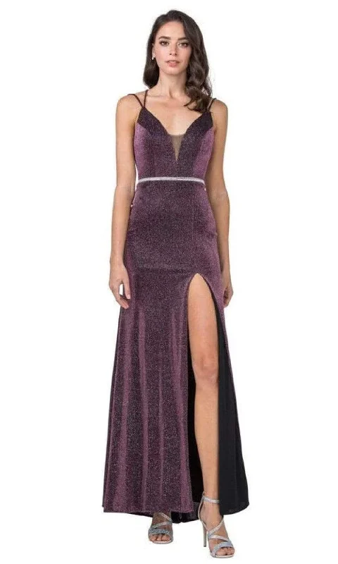 Hot Deal Aspeed Design - D418 Glittered Strappy Back Long Dress