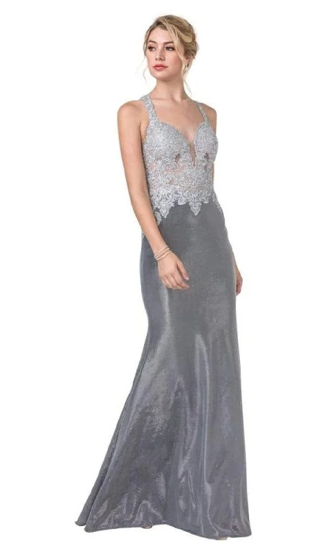 Season Finale Sale Aspeed Design - L2374 Embroidered Sheath Evening Dress