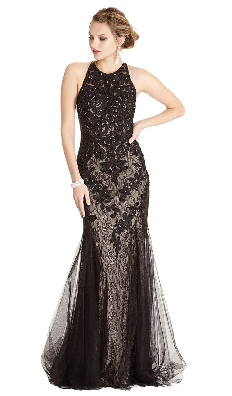 Huge Savings Aspeed Design - Jewel Embroidered Halter Trumpet Evening Dress