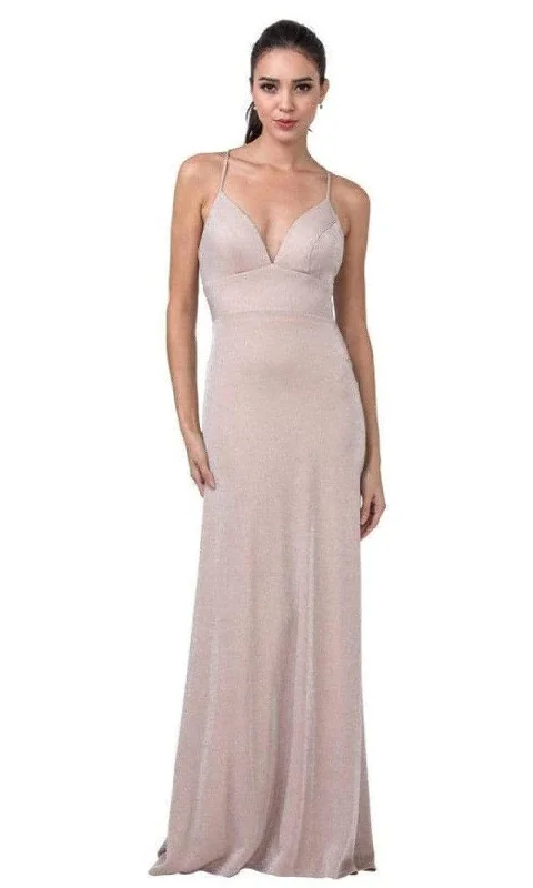 Clearance Sale Aspeed Design - D413 Crisscross Back Plain Textured Dress