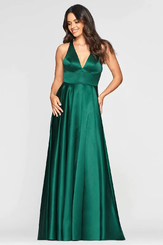 Don’t Miss Out Faviana - S10440 Plunging Halter A-Line Gown with Slit