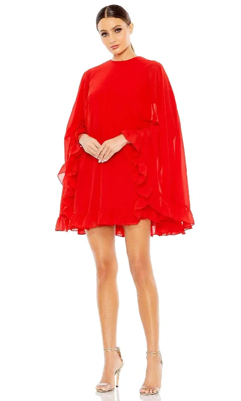Price Slash Ieena Duggal 554071 - Ruffle Detailed High Neck Cocktail Dress