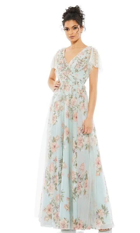 Super Sale Mac Duggal - 70125 V-Neck Floral Beaded Dress