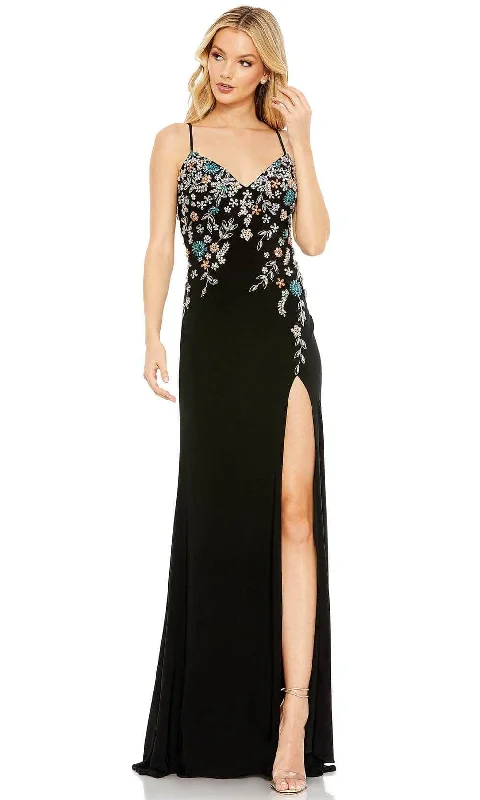 Act Fast Mac Duggal 42006 - V-Neck Beaded Floral Prom Gown