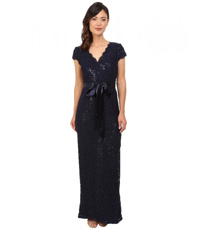 Overstock Adrianna Papell Lace and Sequin Long Dress