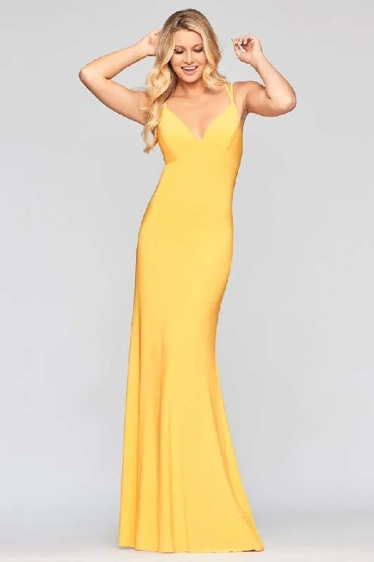 The Best Prices Faviana - S10418 Plunging Lace Up Back Sheath Dress