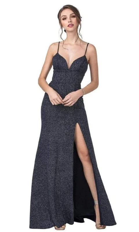 Weekend Deal Aspeed Design - D415 Spaghetti Strapped Glittered Dress