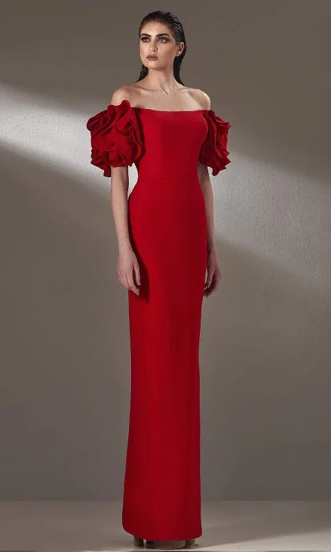 Bargain Prices MNM Couture - K3875 Off Shoulder Sheath Evening Dress