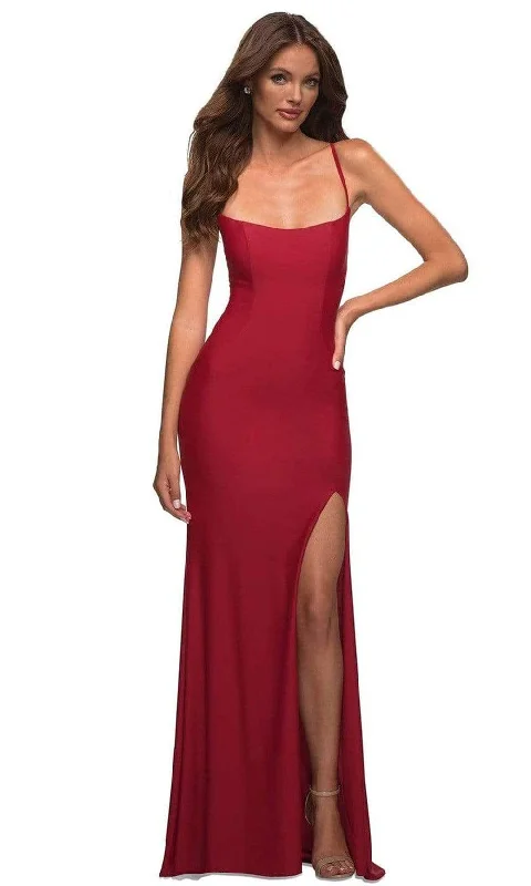 Deal Explosion La Femme - 30436 Scoop Neck High Slit Gown