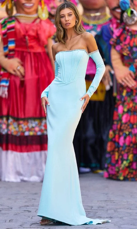 Extra Savings Sherri Hill 55316 - Long Sleeve Sheath Evening Gown