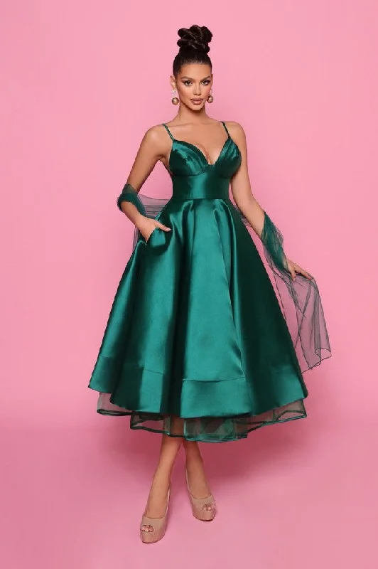 Savings Galore NICOLETTA  mikado satin cocktail gown