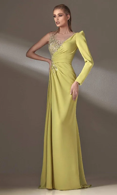 Warehouse Sale MNM Couture - K3908 Illusion Jewel A-Line Evening Dress