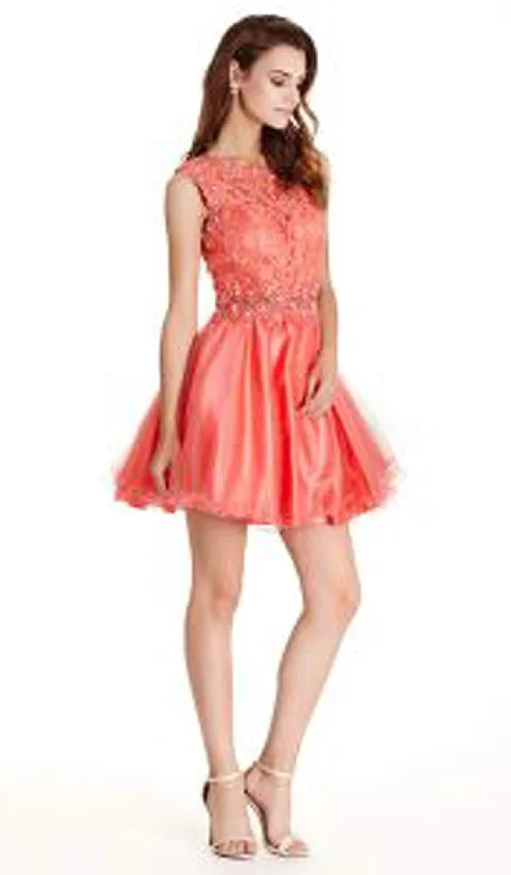 Online Exclusive Aspeed Design - Floral Lace A-line Homecoming Dress