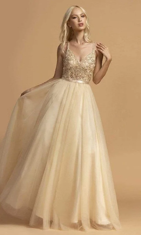 Limited Time Aspeed Design - L2097 Beaded A-Line Evening Dress