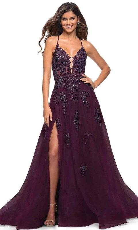 Bargain Bin La Femme - 30560 Beaded Applique A-Line Gown
