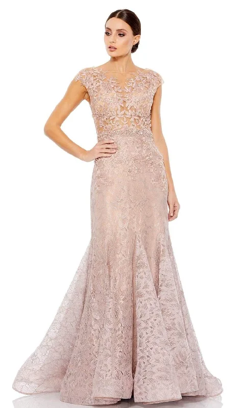 Lowest Price Mac Duggal Evening - 79368D Floral Lace Illusion Trumpet Gown