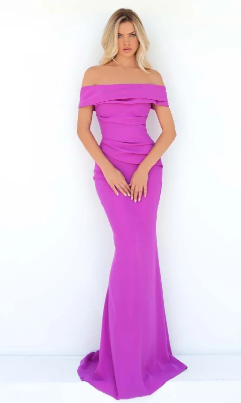 Massive Deals Tarik Ediz - 51155 Ruched Off Shoulder Gown
