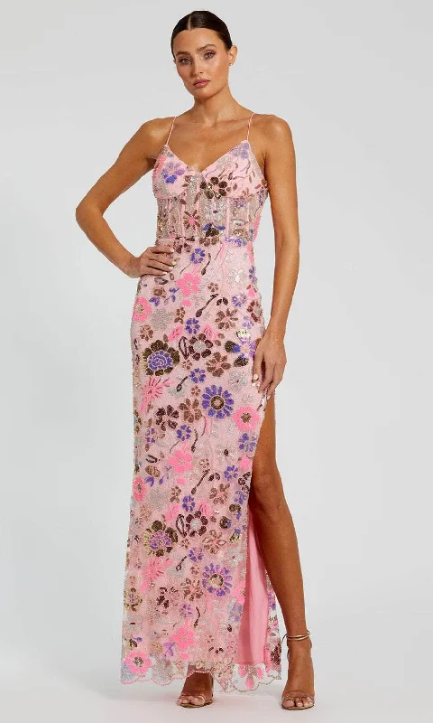 Online Specials Mac Duggal 68718 - Floral Embellished Corset Bodice Prom Gown
