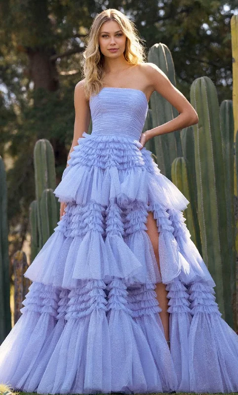 Bonus Savings Sherri Hill 55677 - Tiered Prom Dress with Slit