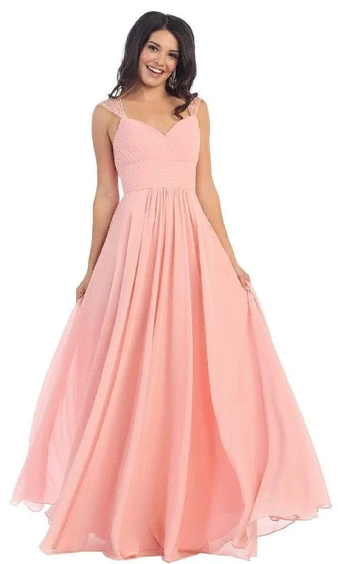 Final Sale May Queen - MQ1275 Finely-Tucked Bodice Sweetheart Neck A-Line Dress