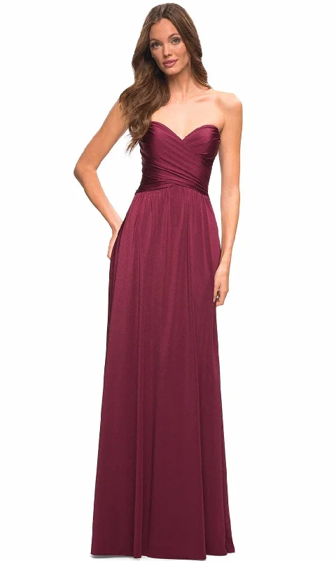 Bonus Savings La Femme 30700 - Cross Bodice Gown With Slit