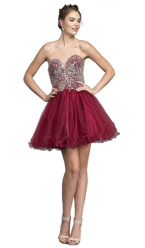 Lowest Prices Aspeed Design - Strapless Glittering A-line Homecoming Dress