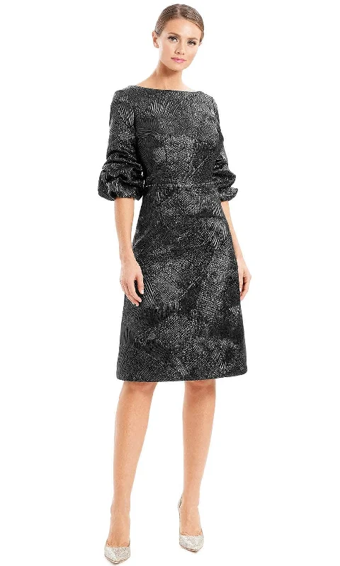 Deal Mania Alexander by Daymor 1654 - Ruffled Quarter Sleeve Formal Dress