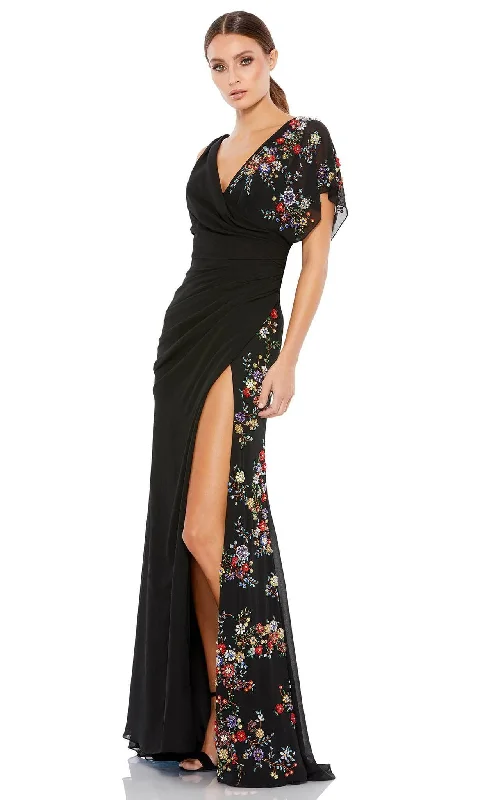 Bargain Prices Mac Duggal 26530 - Faux Wrap Floral Beaded Floral Gown