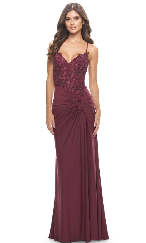 Can't Miss La Femme 31520 - Illusion Embroidered Long Dress