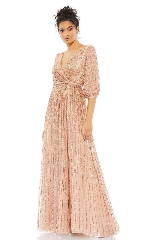 Limited Availability Mac Duggal - 5509 Bishop Sleeve Sequin A-Line Gown