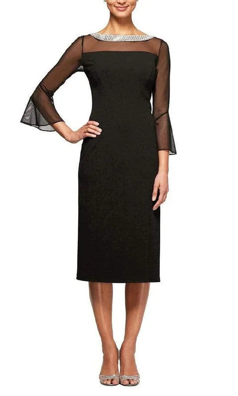 Deep Discounts Alex Evenings - 260146 Embellished Bateau Fitted Dress